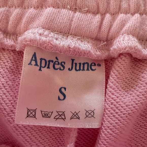 APRES JUNE | Pink French Terry Side stripe Sweat Short 2.5 inch inseam | Small - Picture 7 of 7